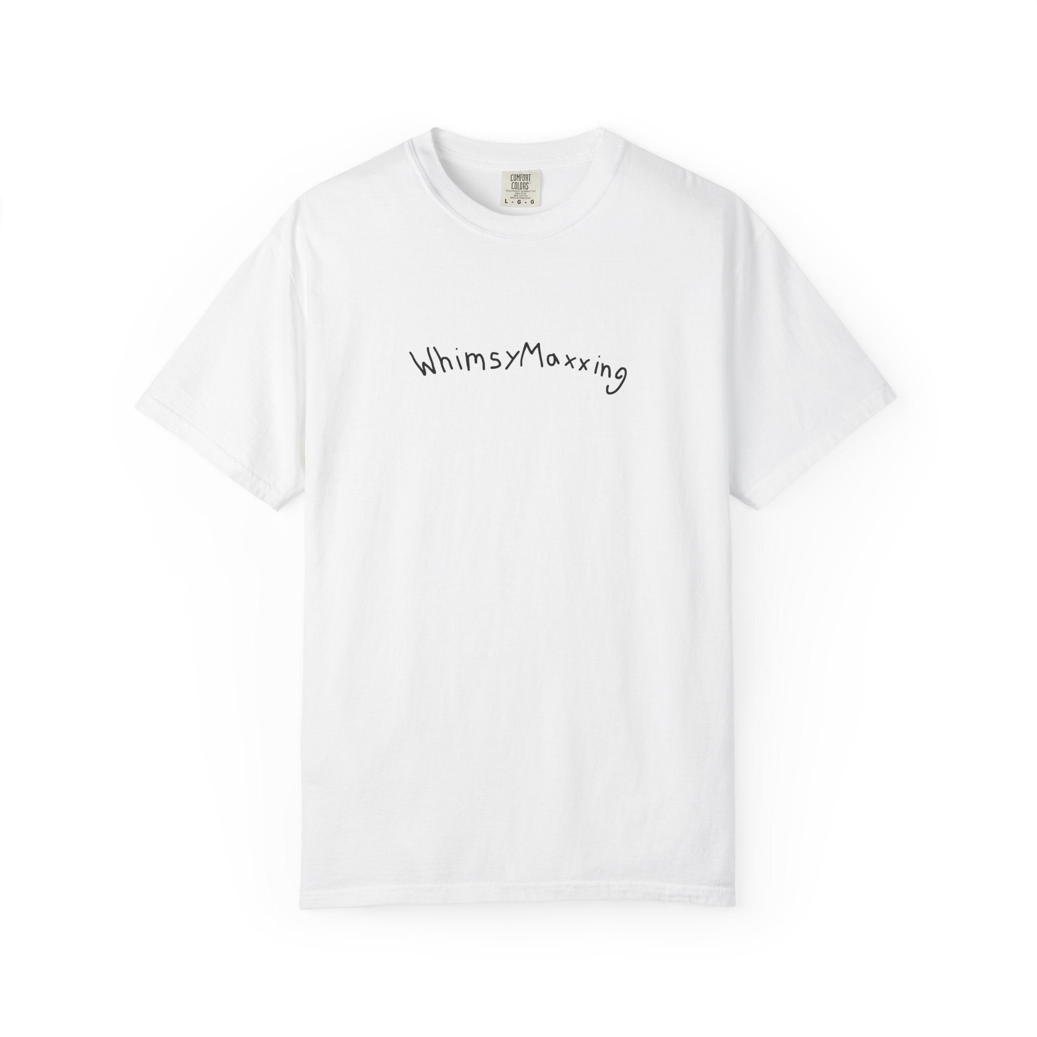 WhimsyMaxxing Graphic T-Shirt — Minimal Handwritten Logo Tee